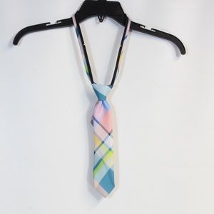 Cat & Jack Boys Easter Pre-tied Neck Tie White Blue Green Plaid Size S/M NWOT